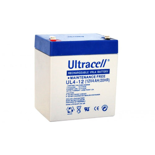 B12V-4 Ultracell© Επαναφορτιζόμενη μπαταρία μολύβδου κλειστού τύπου 12V 4Ah